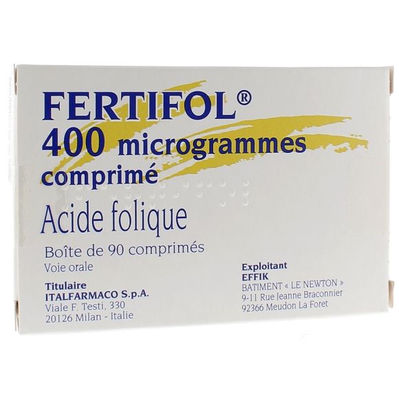 Fertifol 400 microgrammes acide folique - boîte de 90 comprimés