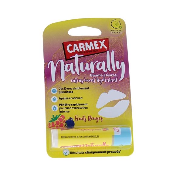 Naturally Baume à lèvres Intensément hydratant Fruits rouges Carmex - stick de 4g