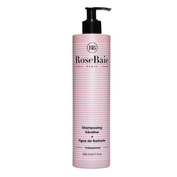 Shampoing à la kératine et à l’huile de figue de Barbarie RoseBaie - flacon-pompe de 500ml