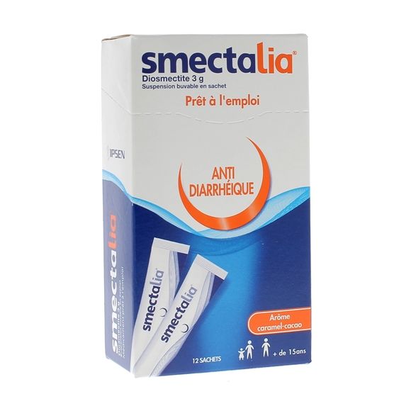 Smectalia 3g suspension buvable goût caramel cacao en sachet - boite de 12 sachets