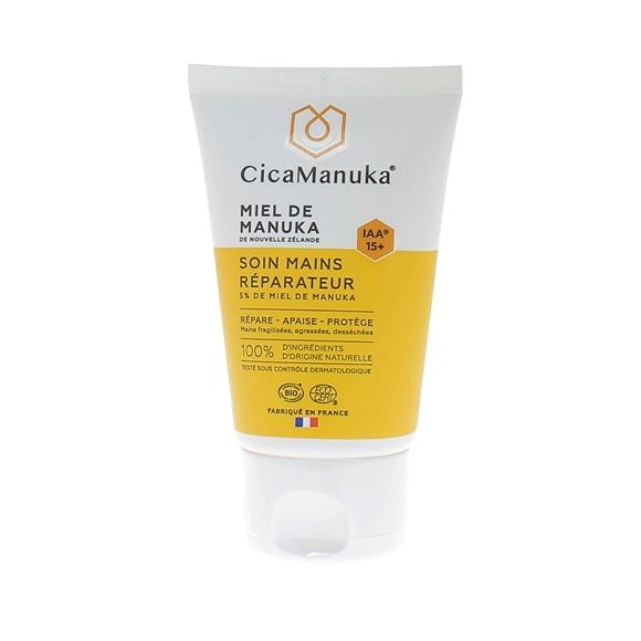 Soin mains réparateur 5% de Miel de Manuka IAA 15+ bio CicaManuka - tube de 50 ml