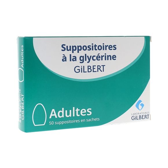Suppositoires à la glycérine adultes Gilbert - boîte de 50 suppositoires