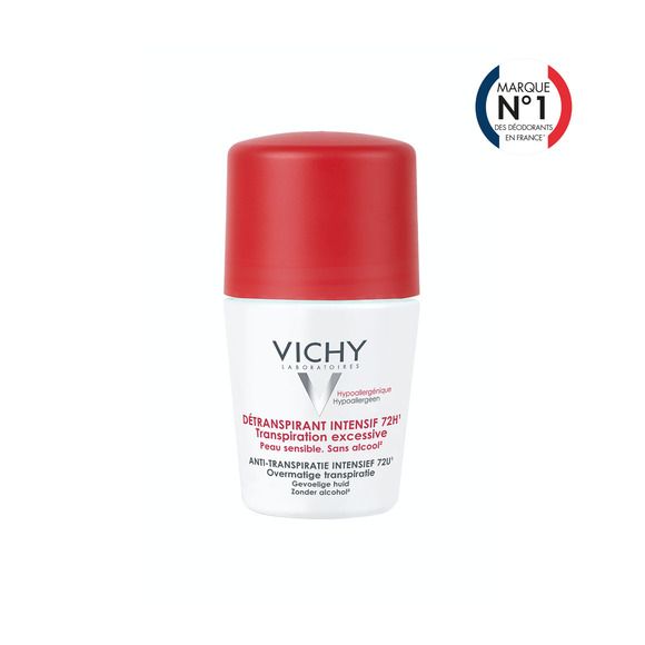 Détranspirant insensif 72h transpiration excessive Vichy - roll-on bille de 50 ml