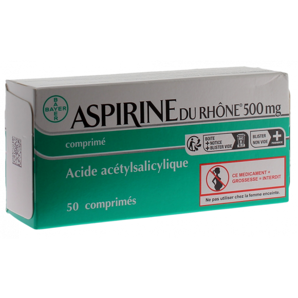 Aspirine du rhone 500mg comprimés - boîte de 50 comprimés