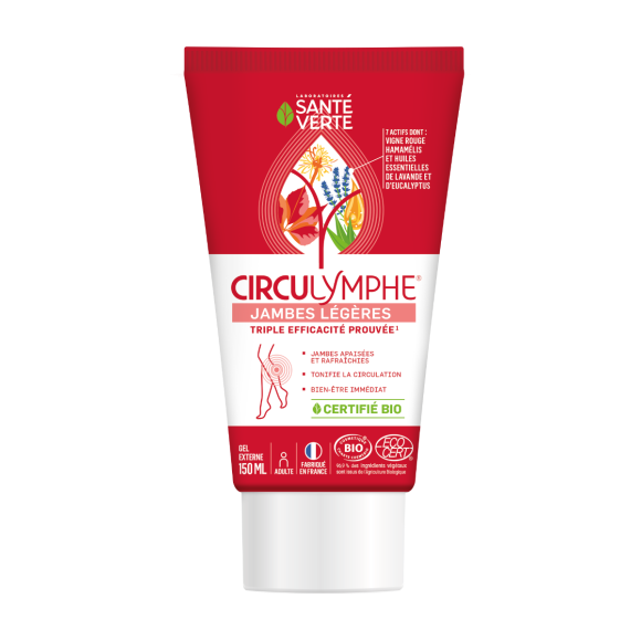 Circulymphe gel externe bio jambes lourdes Santé verte - Tube de 150 ml