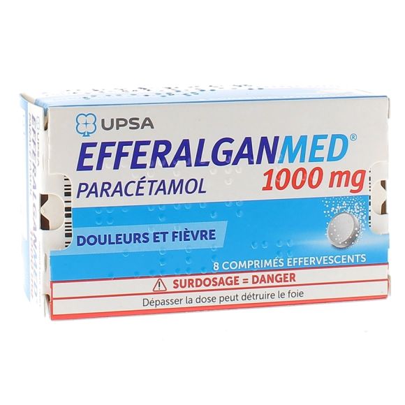 Efferalgan 1g effervescent Upsa - boite de 8 comprimés