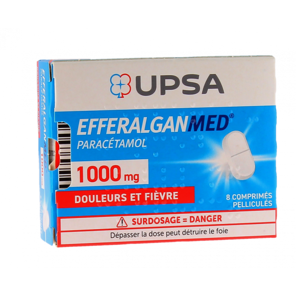 EfferalganMed 1g Upsa - 8 comprimés pelliculés
