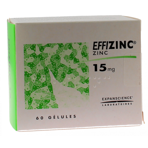 Effizinc 15mg - boîte de 60 gélules