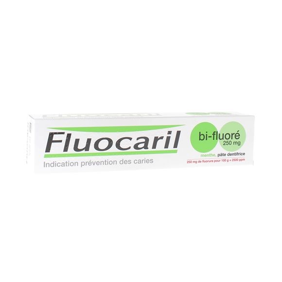 Pâte dentifrice menthe bi-fluoré 250 mg Fluocaril - tube de 125 ml