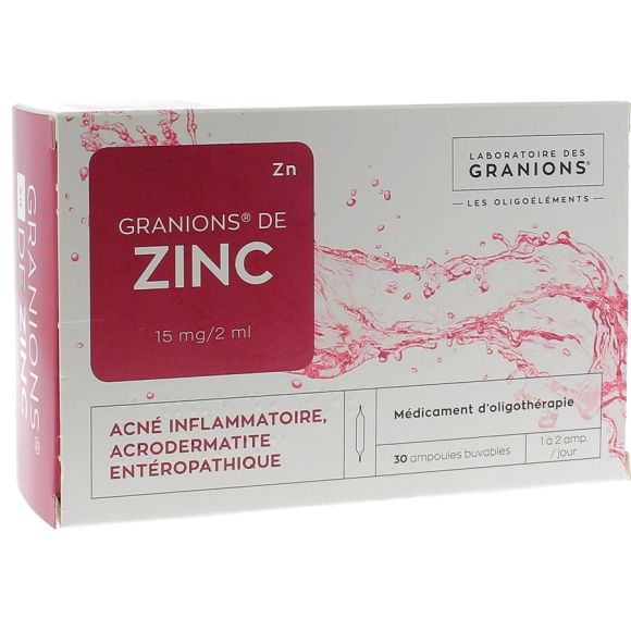 Granions de zinc 15mg/2ml solution buvable en ampoule - boîte de 30 ampoules
