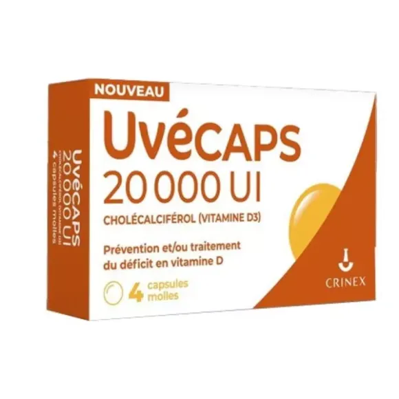 Uvécaps 20 000 UI Crinex - boite de 4 capsules molles