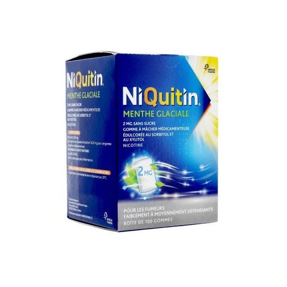 Niquitin 2 mg menthe glaciale - boite de 100 gommes