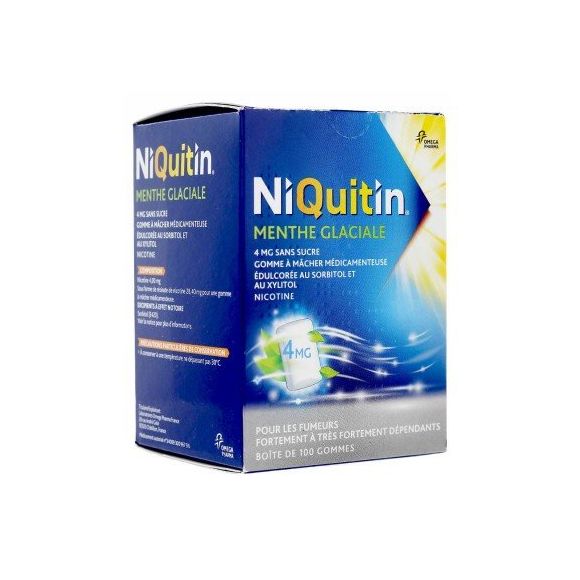 Niquitin 4 mg menthe glaciale - boite de 100 gommes