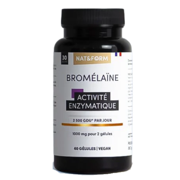 Bromélaïne activité enzymatique Nat&Form - pot de 60 gélules