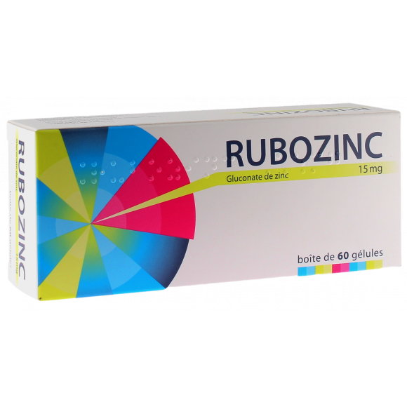 Rubozinc 15mg - boite de 60 gélules