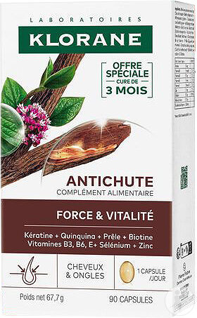 Antichute force&vitalité Klorane - boite de 90 capsules