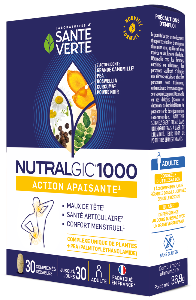 Nutralgic 1000 action apaisante Santé Verte – 30 comprimés
