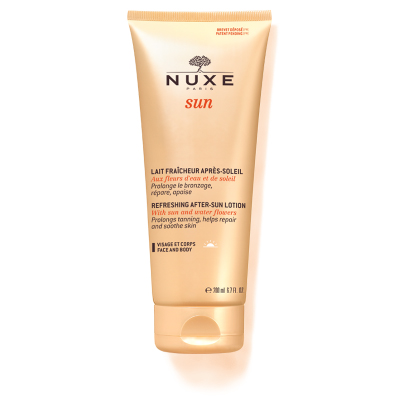Lait fraîcheur après-soleil visage et corps Nuxe sun - tube de 200 ml