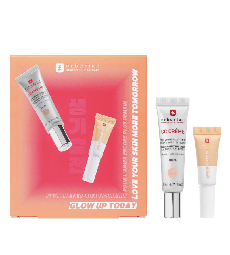Glow up today CC crème x Super BB concealer Erborian - coffret de 2 produits