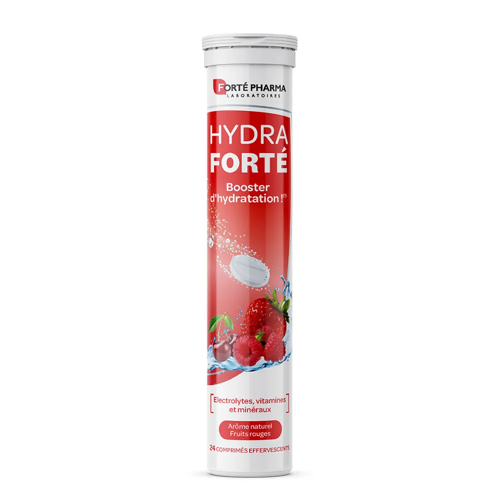 Hydra Fort&eacute; booster d'hydratation ar&ocirc;me naturel fruits rouges Fort&eacute; Pharma - 24 comprim&eacute;s effervescents