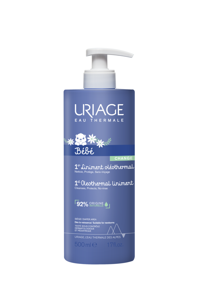 1er liniment oléothermal bébé Uriage - flacon pompe de 500 ml