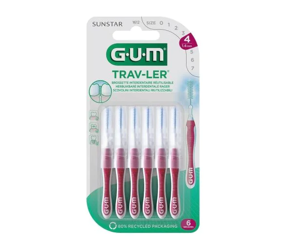 Lot De 3 Brossettes Interdentaires GUM - Diamètre 0,7 Mm - Nettoyage Bidirectionnel - Neuf Made In France