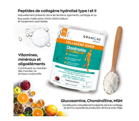 Orfito Collagène Marin 1500mg - 15 Ampoules Saveur Raisin, Date Péremption 06/2027, Neuf