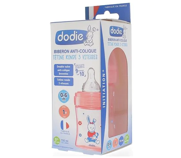Biberon Suavinex 270 Ml Avec Tétine Ronde Débit 3 Vitesses – Anti-Colique, Collection Hygge – Rose