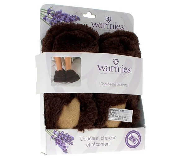 Warmies Chaussons bouillotte grain de millet micro-ondable
