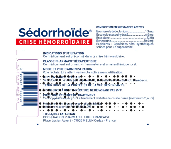 Lot De 2 Suppositoires Hadensa - Soulagement Des Hémorroïdes Et Démangeaisons