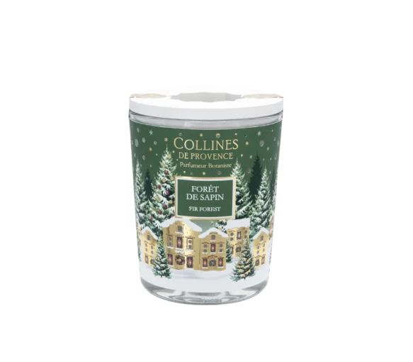 Bougie Parfumée Forêt De Sapin Collines De Provence 180g - Collection Noël 2025, Ambiance Chaleureuse Et Festive