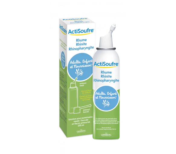 Actisoufre spray, Flacon de 100ml - rhume, maux de gorge