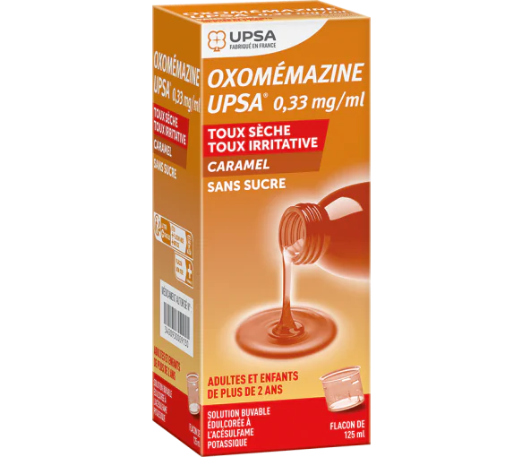 Oxommazine 0,33 mg/ml sans sucre arme caramel UPSA - flacon de 125 ml